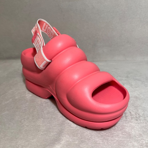 UGG  Women's Size 9 Platform Aww Yeah Strawberry Cream Slingback Sandals Shoes - Picture 8 of 8